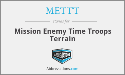 What is the abbreviation for mission enemy time troops terrain?